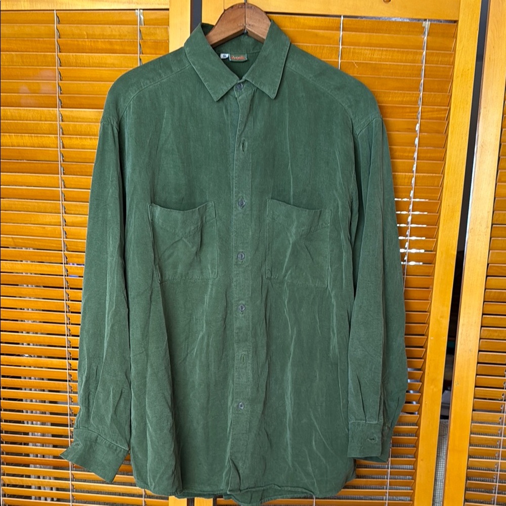Vintage olive green Tianello olive green Button-Up Shirt